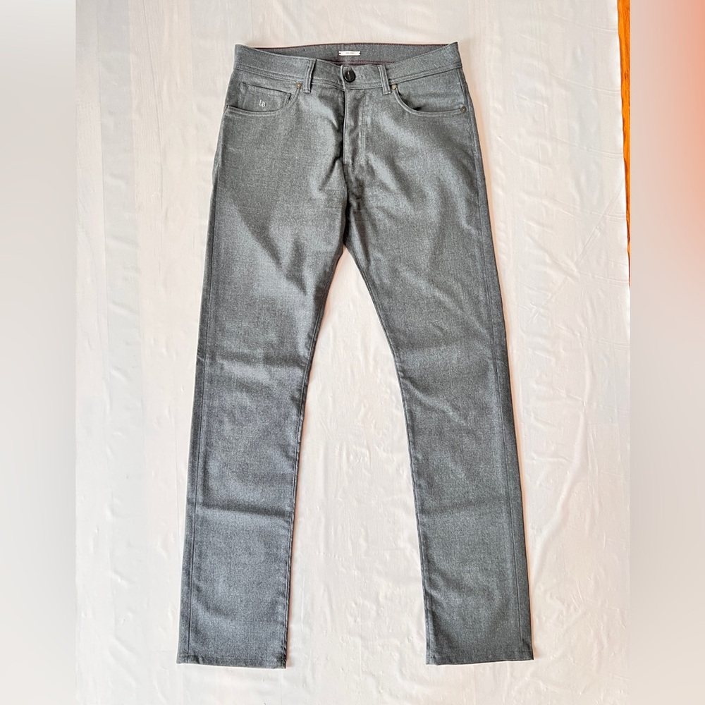 Luciano Barbera Gray Tic Woven Wool Pants Trousers 5-Pocket men's 48 w32 nWOT